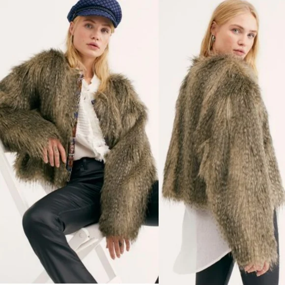 NWT Free People Faux Fur Jacket - Picture 6 of 14